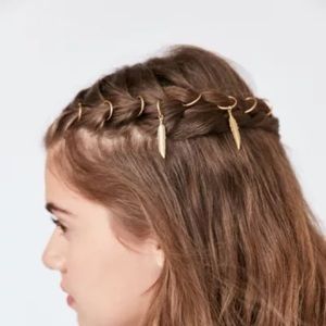 FREE * Regalrose Feather Hair Braid Brass Clips NEW Urban Outfitters Set of 10pk